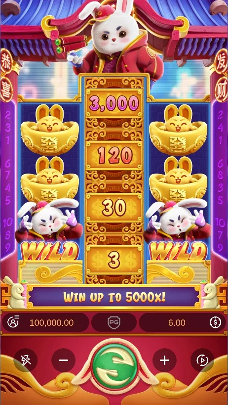 Fortune Rabbit demo preview with Prize and Wild symbols