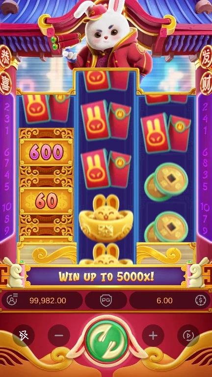 Prize symbols on the Fortune Rabbit demo reels