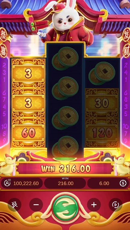 Fortune Rabbit demo board after a Prize-symbol result